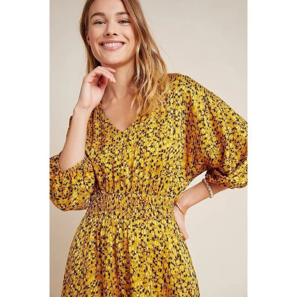 Anthropologie Marigold Midi Dress-sz Small - Picture 5 of 12